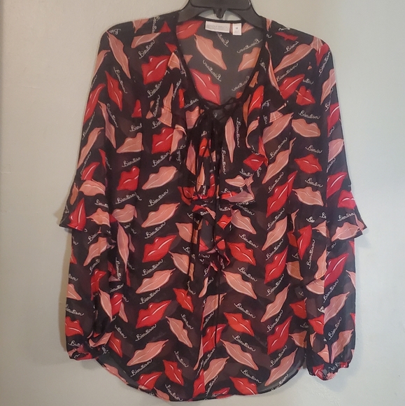 Bisou Bisou,women's shirt, Bisou Bisou women's button down shirt size M - Picture 2 of 6